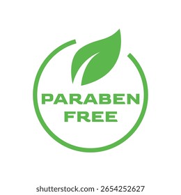 Flat Design Paraben Free Logo with Botanical Element