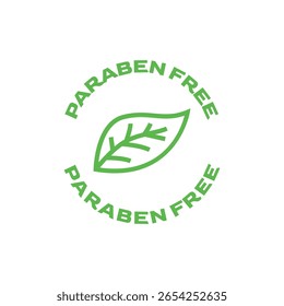 Flat Design Paraben Free Logo with Botanical Element