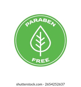 Flat Design Paraben Free Logo with Botanical Element