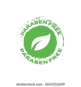 Flat Design Paraben Free Logo with Botanical Element