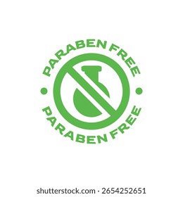 Flat Design Paraben Free Logo with Botanical Element