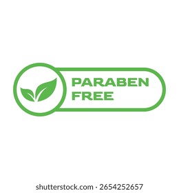Flat Design Paraben Free Logo with Botanical Element