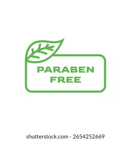 Flat Design Paraben Free Logo with Botanical Element