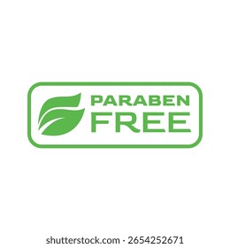 Flat Design Paraben Free Logo with Botanical Element