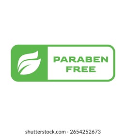 Flat Design Paraben Free Logo with Botanical Element