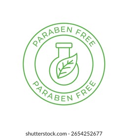 Flat Design Paraben Free Logo with Botanical Element