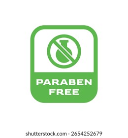 Flat Design Paraben Free Logo with Botanical Element