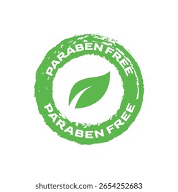 Flat Design Paraben Free Logo with Botanical Element