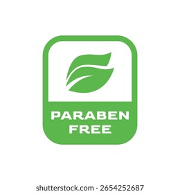 Flat Design Paraben Free Logo with Botanical Element