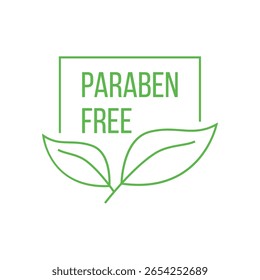 Flat Design Paraben Free Logo with Botanical Element