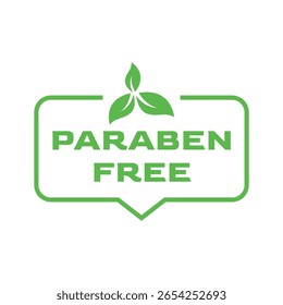 Flat Design Paraben Free Logo with Botanical Element