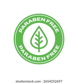 Flat Design Paraben Free Logo with Botanical Element