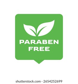 Flat Design Paraben Free Logo with Botanical Element