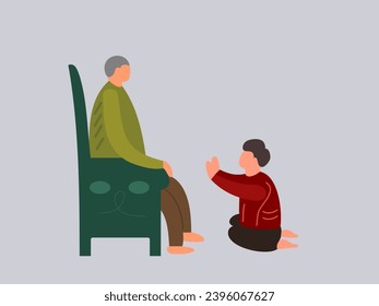 flat design parenting vector illustration