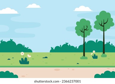 Flat design of park landscape vector