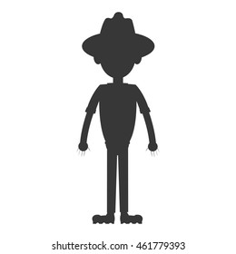 Flat Design Park Ranger Icon Vector Illustration