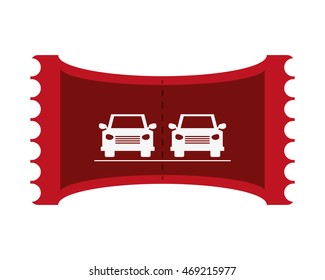 flat design Parking car ticket vector illustration