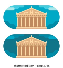 Flat design Parthenon illustration vector