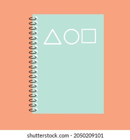 flat design Pastel color notebook vector image On an Pastel color background.Cute concept,minimal,cartoon.