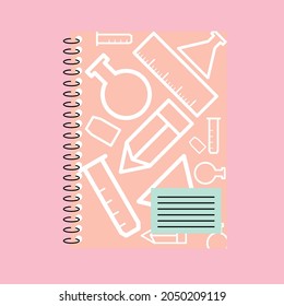 flat design Pastel color notebook vector image On an Pastel color background.Cute concept,minimal,cartoon.
