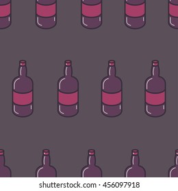 Flat design pattern. Flat elements. Bottles background pattern