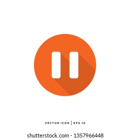 Flat Design Pause Vector Icon