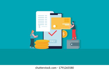 Flat Design Payment Gateway Illustration Concept