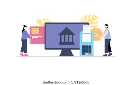 Flat design payment gateway illustration concept