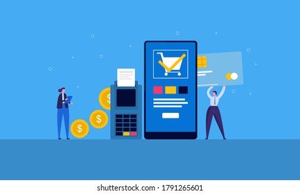 Flat design payment gateway illustration concept