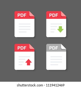 Flat design with PDF files download document,icon,symbol set, vector design element illustration