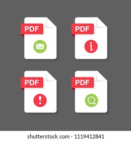 Flat design with PDF files download document,icon,symbol set, vector design element illustration