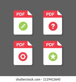 Flat design with PDF files download document,icon,symbol set, vector design element illustration