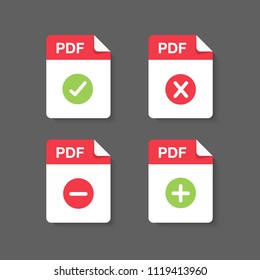 Flat design with PDF files download document,icon,symbol set, vector design element illustration