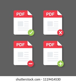 Flat design with PDF files download document,icon,symbol set, vector design element illustration
