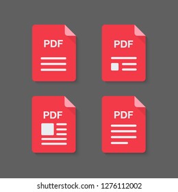 Flat design with PDF files download document,icon,symbol set, vector design element illustration