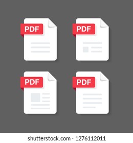 Flat design with PDF files download document,icon,symbol set, vector design element illustration