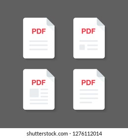 Flat design with PDF files download document,icon,symbol set, vector design element illustration