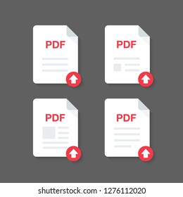 Flat design with PDF files download document,icon,symbol set, vector design element illustration