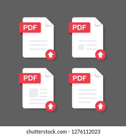 Flat design with PDF files download document,icon,symbol set, vector design element illustration