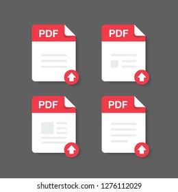 Flat design with PDF files download document,icon,symbol set, vector design element illustration