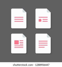 Flat design with PDF files download document,icon,symbol set, vector design element illustration