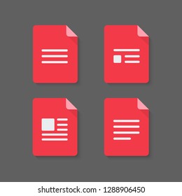Flat design with PDF files download document,icon,symbol set, vector design element illustration