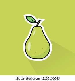 Diseño plano de pera, se puede usar como pegatina, logotipo, afiche, etc.