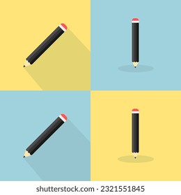 Flat design pencil bundle with soft and pastel color, simple flat vector design for your icon, button or other need