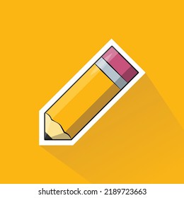 Diseño plano de lápiz, que puede utilizarse como logotipo, etiqueta y póster