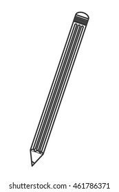 flat design pencil with eraser icon vector illustration