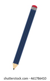flat design pencil with eraser icon vector illustration