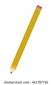 flat design pencil with eraser icon vector illustration