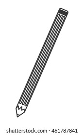 flat design pencil with eraser icon vector illustration