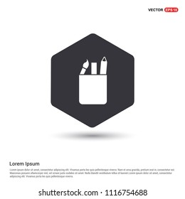 Flat design pencil icon Hexa White Background icon template - vector icon
